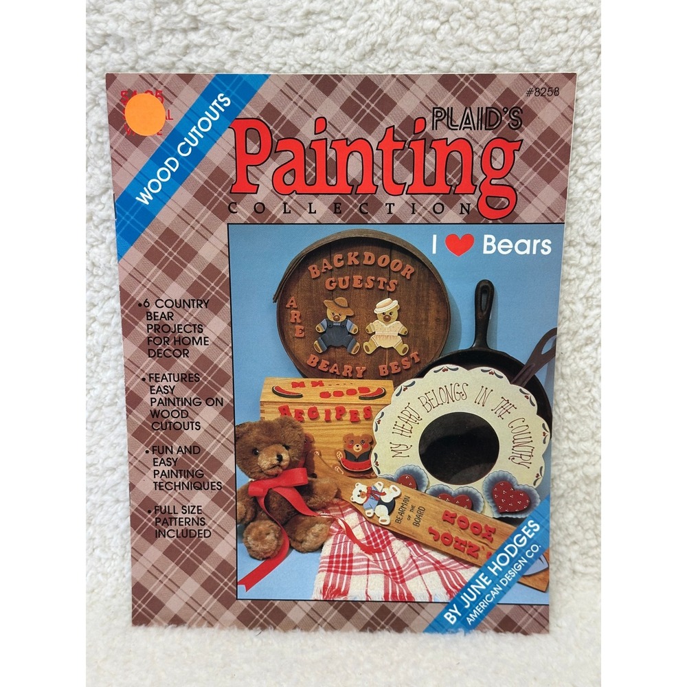 Plaid Painting Collection I Love Bears June Hodges Wood Cutout Patterns 8258